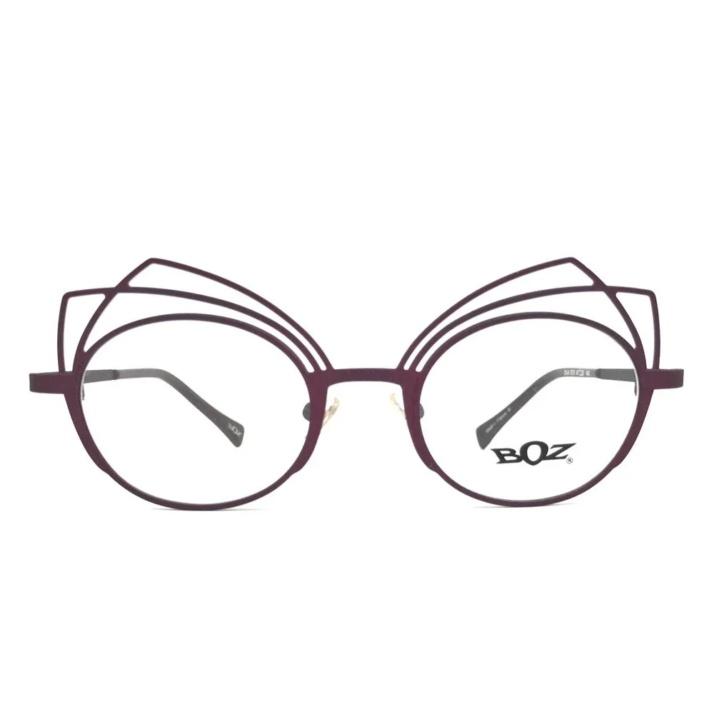 BOZ Eyeglasses Frames DIVA 7575 Mineral Plum Matte Purple Cat Eye 47-20-140
